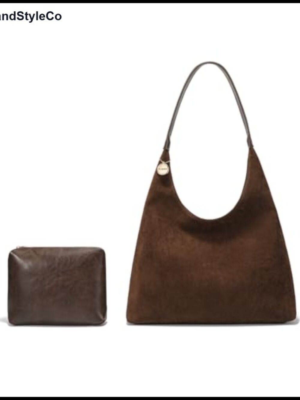 Faux Suede Tote Bag Slouchy Hobo Shoulder Handbag Large Purse